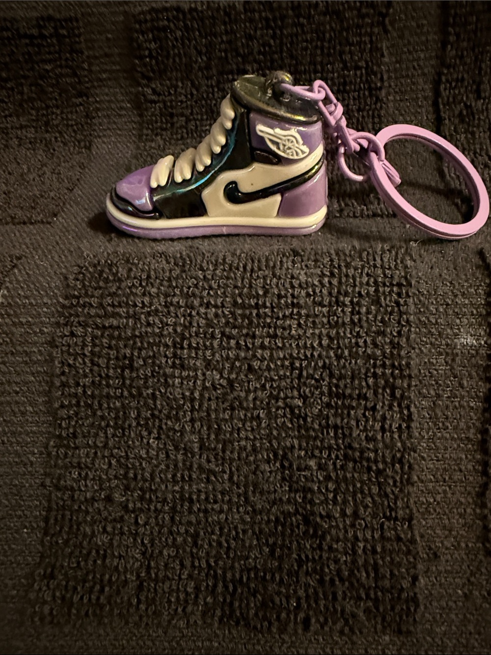 Purple Kids Nike Sneaker Keychain - Mini High-Top Shoe